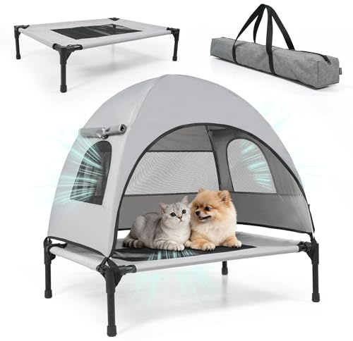 XUVIRA Small Dog Tent with Removable Canopy, Portable Outdoor Pet Shelter for Dogs up to 30 Lbs, UV Shade, Waterproof & Breathable for Travel or Backyard Use