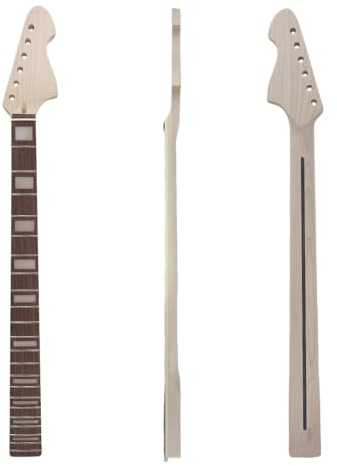 Ahorn-E-Gitarrenhals, 22 Bünde, 76,2 cm, Vintage-Palisander-Griffbrett, weiße quadratische Einlagen, großer Kopf, Hals, DIY-Ersatz (Farbe 1)