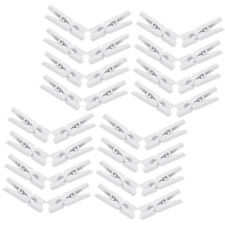 TOYANDONA 400 pièces Lot de Pinces à Linge Bois Blanches Mini Clips Photo pour Décoration Bricolage Bureau et Affichage de Notes