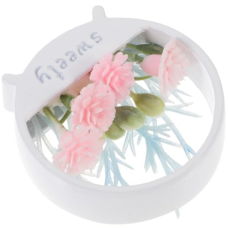 CLISPEED Miniature Iron Flower Pot Doll House Accessory Tiny Fake Flower Ornament for Dollhouse Decoration Creative Scale Model for Mini House Scenes White Craft for DIY