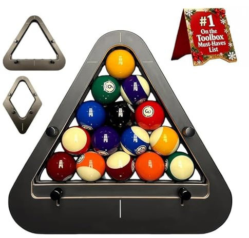 Triangolo da Biliardo Smart Rack, Triangolo da Biliardo di Precisione PRO A 8 Palline, Telaio per Piscina in Legno per Rack Stretti E Coerenti, Strumento per Rack per Tavoli da Biliardo Standard B