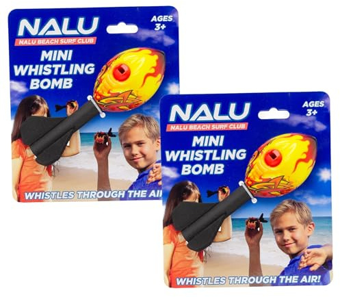 Carousel Home Pack of 2 Mini Torpedo Flying Whistling Rockets | Foam Howler Throwing Whistle Rockets | Outdoor Flying Toys for Kids - Colour Varies