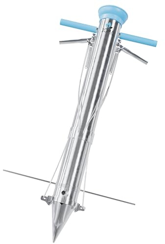 ZOMA Piantatore da orto professionale a 3 bocche con distanziatore e doppia manopola, piantatore veloce in metallo per piantine, ortaggi e bulbi.