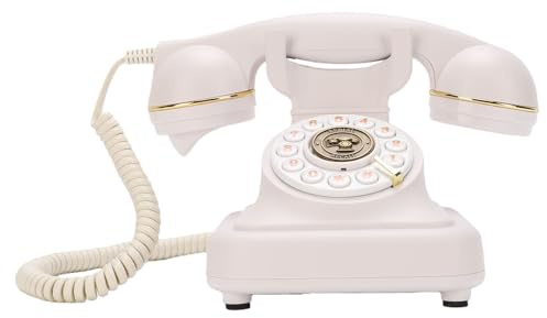 Plyisty Retro Bluetooth Landline Phone, Vintage Style Cordless Desk Phone with USB Rechargeable Battery and Speakerphone, for Home Office Living Room