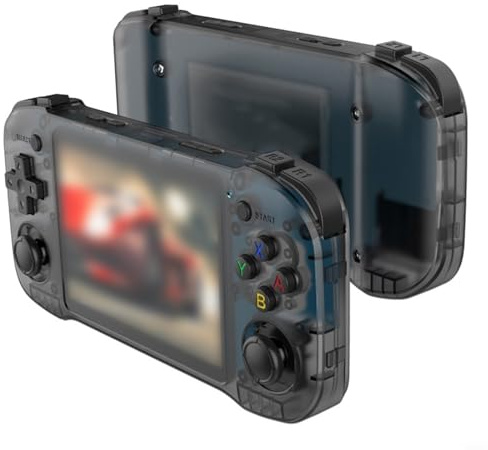 GANCEI Retro-Handheld-Spielkonsole, 106,7 cm IPS-Bildschirm, 64 GB/128 GB Speicher, ABS-Material, tragbares Design für Reisen (64 G schwarz)