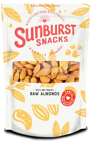 Sunburst Snacks Raw Almonds Californian, Premium Nonpareil Extra Grade, Whole Nuts Natural Snack Re-Sealable, Recyclable Pouch, 500G