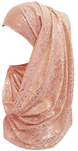 Lina & Lily Damen Hijab Muslimische Kopftuch Schal Turban mit Gold Glitzert Funkeln