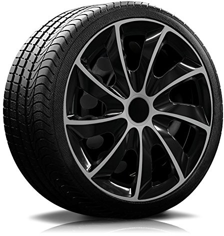 RADKAPPEN-Koenig 14 Zoll 14 RKK02 schwarz/Silber Radkappen Radzierblenden 4 Stück