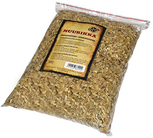 MUURIKKA Räucherchips aus finnischer Erle, Räucherspäne für Smoker & Räucherofen (10 L / 1650g)