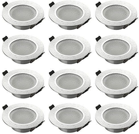 SEBSON Gehäuse für Einbaustrahler Bad IP44 mit GU10 Fassung LED, 12er Set | Geeignet für LED & Halogen Lampen 230V, Einbaurahmen Aluminium, Lochdurchmesser 70mm (67-83mm) für Einbau Deckenleuchten