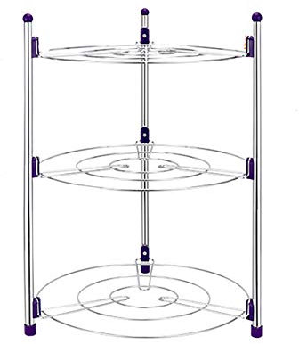Usmascot 3-Niveles Estantería de Sartenes, Soporte de Ollas y Sartenes, Estanterías para Ollas, Cocina Accesorios Organizador - Acero Inoxidable (3-Niveles)