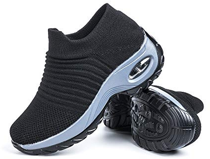 Scarpe Ginnastica Donna Sneakers Running Camminata Corsa Basse Tennis Air Traspiranti Sportive Gym Fitness Casual Nero Taglia 37