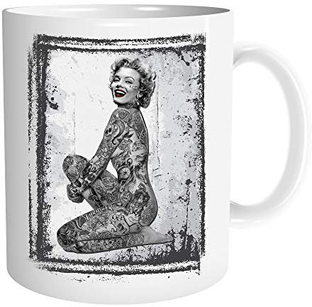 Uglyshirt89 Tattoo Marilyn Tasse | Kaffeetasse Teetasse Geschenk Rockabilly Monroe Hollywood Vintage