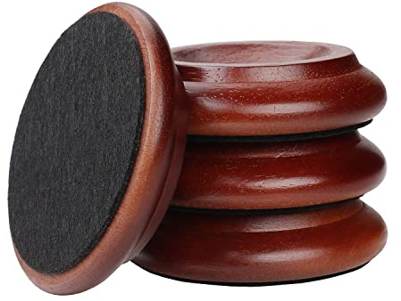 Juego de 4 Tazas de Ruedas de Piano Verticales de Madera Maciza,Tazas de Ruedas para Muebles, sofás Ruedas de Ruedas,Almohadillas de Fieltro Antideslizantes y antiruido