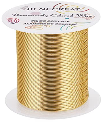 BENECREAT Filo di rame resistente all'ossidazione, 0,5 mm, 80 m, per avvolgere perline e altri gioielli artigianali