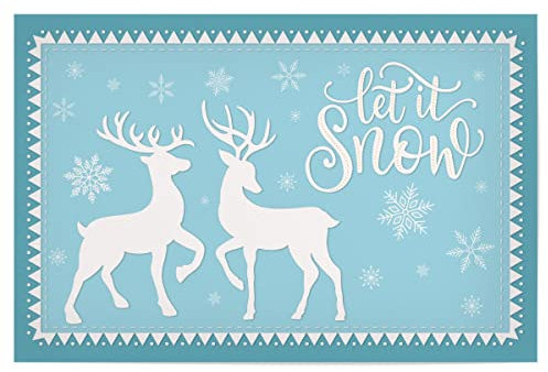 artboxONE Poster 120x80 cm Typografie Let it Snow auf Eisblau - Bild winter anmutig handlettering
