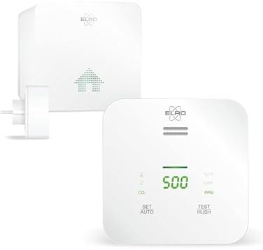 ELRO Connects SF500CO2 Smart WiFi CO2 Meter Kit - Komplettset mit koppelbarem Luftqualitätsmessgerät + K2 Connector