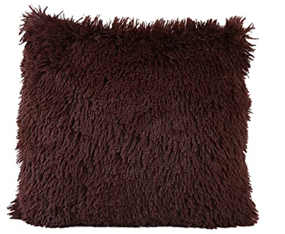 Sofakissenbezug aus Plüsch für Wohnzimmer Sofa Braun | Dekorativ, Superweich, Pflegeleicht, Passend für Wohnzimmersofa und Loungemöbel