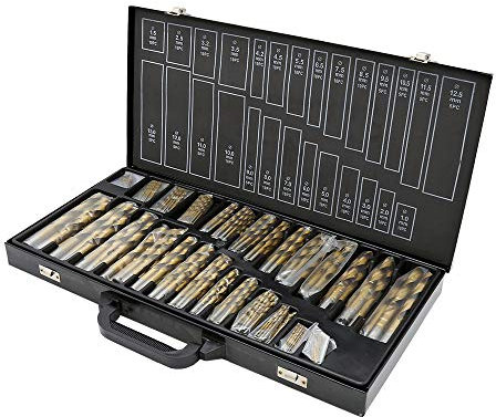 Herrselsam Metallbohrer Set 230tlg, Ø 1-13mm Spiralbohrer Satz Titan beschichtet Stahlbohrer HSS Spiral-Bohrer Holzbohrer Bohrerkassette Bohrersets für Metall, Holz, Kunststoff, Ziegel und Beton