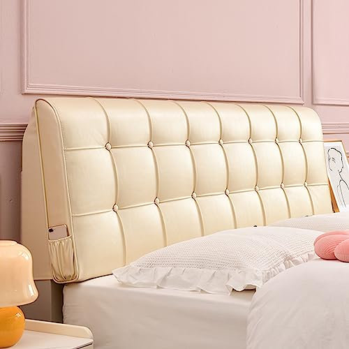 ZZYK Kopfteil Am Bett, Große Gepolsterte Wandkissen-Rückenlehne Aus Kunstleder Für Tagesbett, Schlafzimmer, Erkerfenster,Verwendung Mit Kopfteil,Gold,79/King