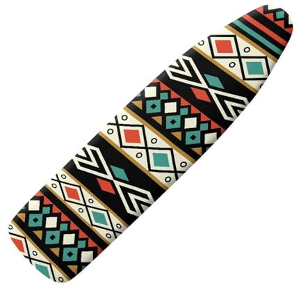 COEQINE Bügelbrettbezug und Pad Kleine Größe 15 x 54 Western Beige Western Tribal Muster Frauen Staubschutz für Bügelbrettbezug