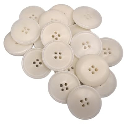 BOTIBOTON - 50 Bottoni Classic Corozo - Quattro colori - Tre misure - Prodotto e spedito dalla Spagna - Bianco, 20 mm