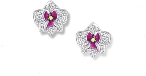 Seinerzeit FLORA & FAUNA Orecchini di orchidee Cynthia, Argento sterling