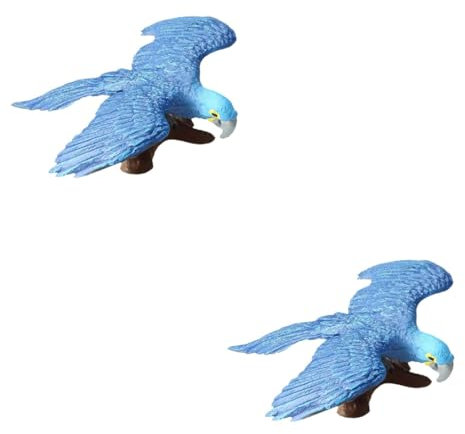 ibasenice 2st Fliegender Blauer Papagei Cartoon-Puppen Vögel Modell Künstliches Modell Tier Kind Zubehör