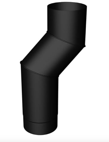 RHINO FLUES - 6 Inch (150mm) Offset Double Bend Stove Flue Pipes Matt Black for Multi-Fuel & Wood Burning Stove. Friction Fit - Robust Quality Construction of Heat Resistant enameled Steel.