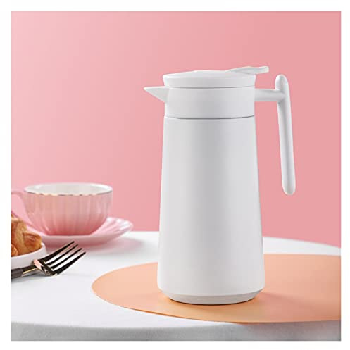 GaRcan Thermo-Kaffeekaraffe, Kanne, für Zuhause, Küche, Thermokrug, Edelstahl-Isolierung, Wasserkocher, Isolierflaschen, Tee, Kaffeekanne, Wasserkrug, 860 ml (Farbe: Weiß) (Wei