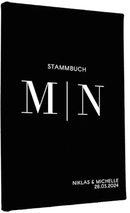 Hochzeitideal Stammbuch der Familie 'Luna' Nr. 310 inkl. Personalisierung (Schwarz, Klassisch mit 6-Fach Ringmechanik)