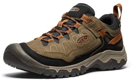 KEEN Men's Targhee 4 Low Height Durable Comfortable Waterproof Hiking Shoes, Sea Turtle/Roasted Pecan, 11