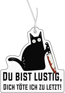 2x Duftbaum mit Killer Katze Motiv, Auto lustig Duftspender, Duftbaum Auto tuning, Lufterfrischer, Duftanhänger Set Auto