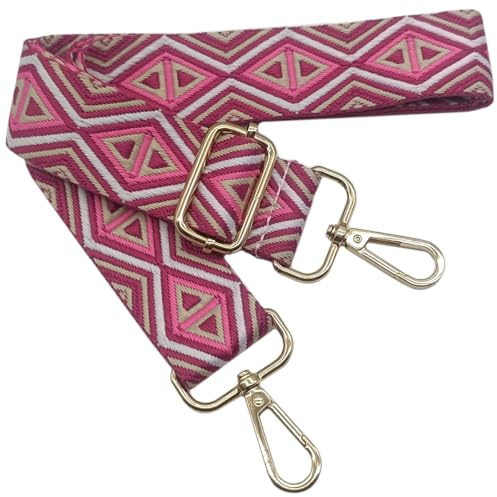 Verstellbarer Schultergurt für Taschen Mehrfarbig, Taschengurte zum Wechseln, Taschengurt Breit mit Karabiner Gold, 80-130 cm Tragegurt Tasche für Damen Schulterriemen, Handtasche, 3.8cm，012