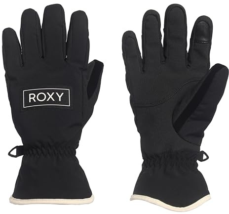 Roxy Freshfield Girls' Insulated Waterproof Snowboard Gloves, Snow Sports, Black, Small