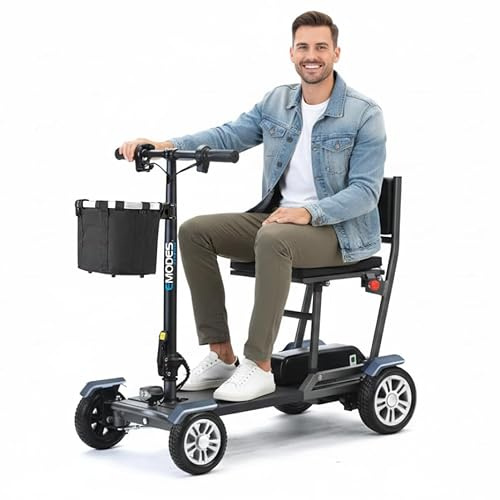 Emodes Hyperfold Folding Mobility Scooter 2026 Model, 10 Miles Range,18.5kg Lightweight, Basket, Compact Travel Scooter for Seniors, UK Class 2.
