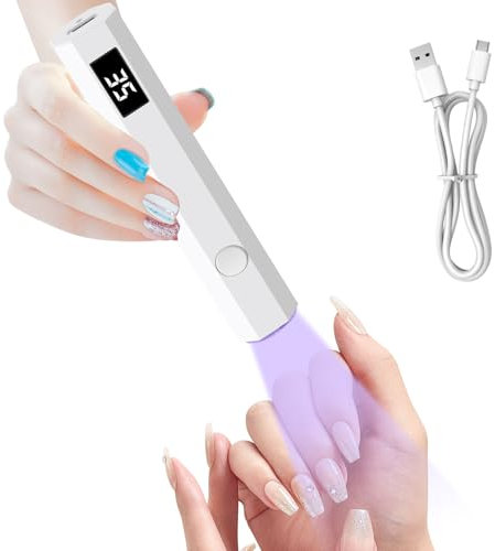 MXTIMWAN Lampada UV Unghie,Lampada Per Unghie Portatile Ricaricabile Tramite USB, Unghie Sciugatura Rapida con Display Digitale,per Unghie Gel Sciugatura Rapida, Luce Asciugatrice Arte Fai da Te
