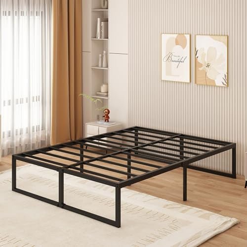 Yicensen Metallbett 180x200 cm Doppelbettgestell mit Stahllattenstütze