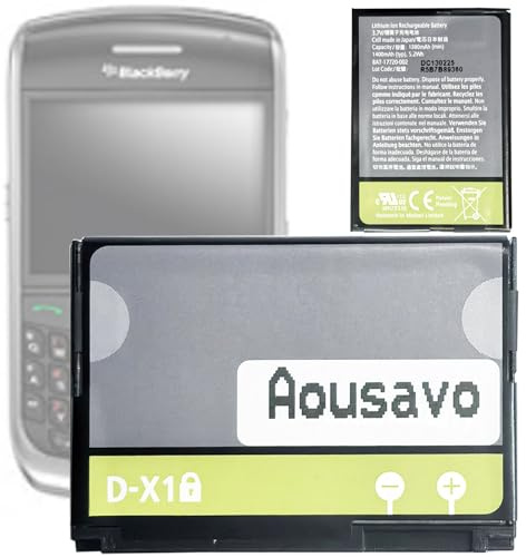 Aousavo D-X1 Batterie de rechange compatible avec BlackBerry Curve 8900 9630 Storm 2 9500 9520 9550 D-X1 BAT-17720-002