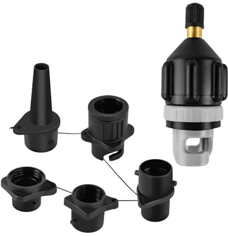 JALEVID Båt, luftpump, ventiladapter, 5 delar, uppblåsbar båt, SUP-pumpadapter för gummibåt, luftpumpar, luftventil, adapter, ventiladapter för gummibåtar stående upppaddle board