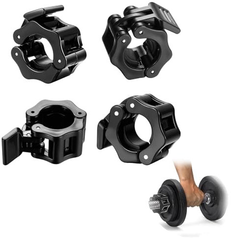 AONAYO Juego de 4 mancuernas de cierre rápido, cierres de pesas Sse 30 mm, montaje con una mano, cierre rápido de 30 mm, adecuado para ejercicio, levantamiento de pesas, entrenamiento, accesorios de