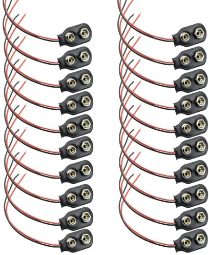 20 STK. 9V Batterie Anschluss Kabel mit 15cm Anschlusskabel, I-Typ
