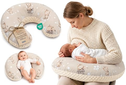 Totsy Baby Cuscino allattamento e gravidanza Minky 130 cm - cuscini neonato per allattare e dormire accessori per mamma y bebe lavabile e multifunzione Oeko-Tex Giraffe