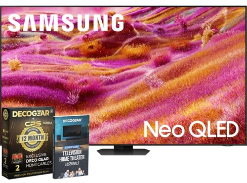 Samsung 65 Neo QLED 4K QN90F Smart TV (2025) Vision AI, Neo Quantum HDR+, Glare-Free Bundle with CPS Exclusive 1-Year Protection & Deco Gear Complete Home Theater Beginner's Guidebook