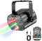 Bola de discoteca (negro), luz de discoteca controlada por música, luz de fiesta, 60 patrones diferentes, efecto estroboscópico, luz de fiesta con mando a distancia y 2 m USB para familia, discoteca