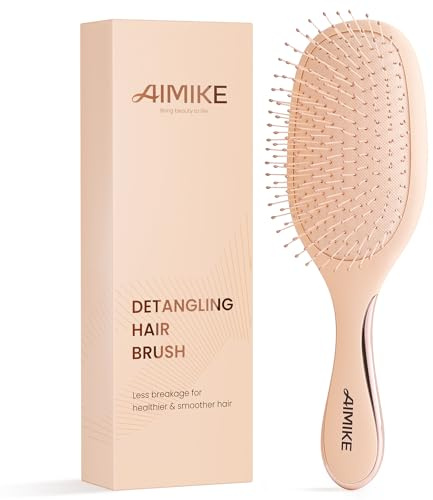 AIMIKE Rose Luxe Detangler Brush, schmerzfreie Entwirrbürste mit ultraweichen FlexGlide-Borsten, müheloses Entwirren von Knoten, Nass-Trocken-Paddle-Haarbürste für Frauen, Mädchen und Kinder