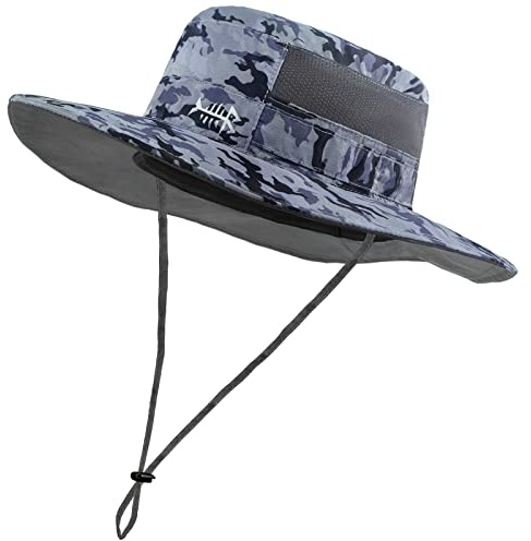 BASSDASH UPF 50+ Sun Fishing Hat Water Resistant with Detachable Neck Flap Big Size
