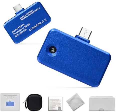 Caméra Thermique, Caméra Infrarouge Thermique Pour Téléphone Portable YXP96 Résolution 96 × 96, Plage de Température de Mesure -20 °C à 550 °C, Fréquence d'images 25 Hz, interface USB-C, Android OTG