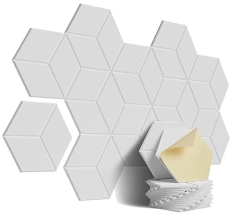 Acoustic Panel 12er-Pack Akustikschaumstoff, selbstklebende Schallschutzplatten, for Schalldämmung und akustische Behandlung, Weiß