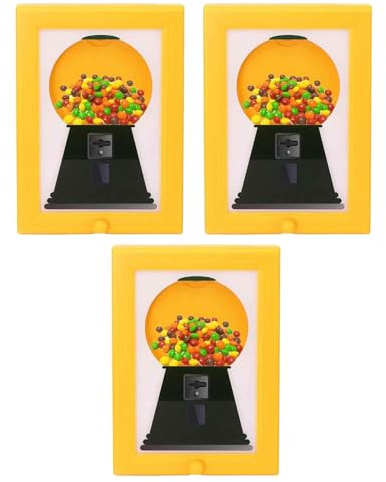 Candy Dispenser Picture Frame, 3 Pack Wall Mounted Candy Dispenser Frame, Funny Acrylic Gumball Machine Frames for Business Candys Station Teacher Appreciation Gift Party Favor Dispensers